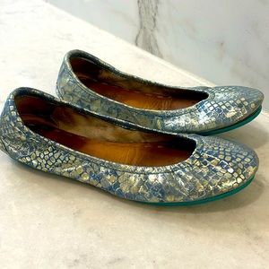 Tieks women’s Paradise Blue Italian leather ballet flats, size 5